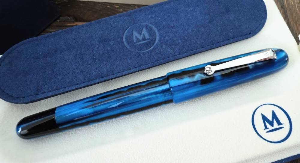 Molteni Modelo M71 Blue Line Rhodium Fountain Pen